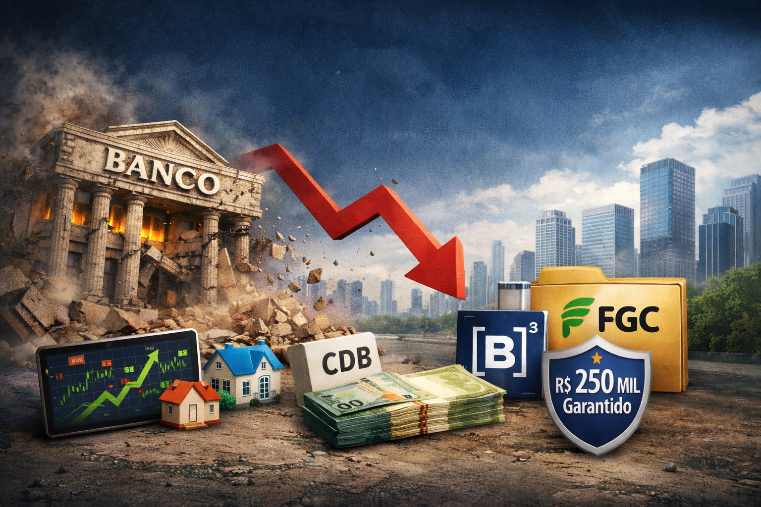 Se um banco quebrar, você perde seus investimentos? Entenda o que acontece com ações, FIIs, CDB e outros ativos